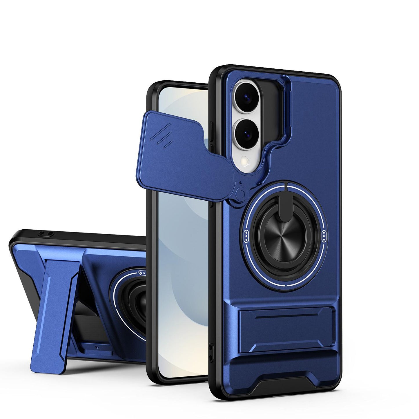 Samsung Galaxy S25 Edge 5G Multifunctional Magnetic Shockproof Phone Case with Sliding Lens Window Stand Cover