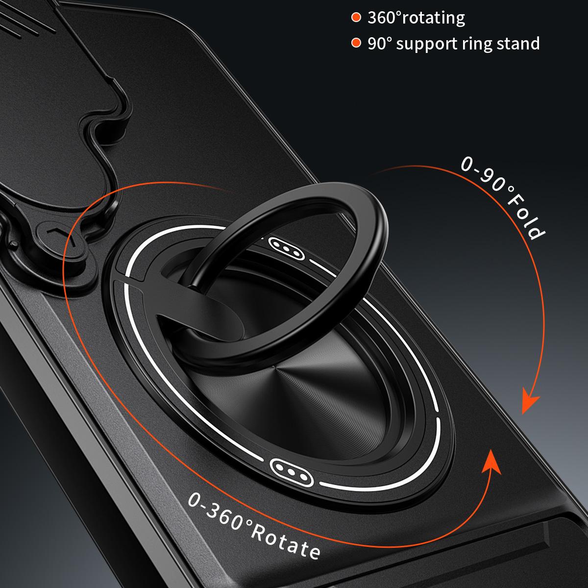 Samsung Galaxy S25 Edge 5G Multifunctional Magnetic Shockproof Phone Case with Sliding Lens Window Stand Cover