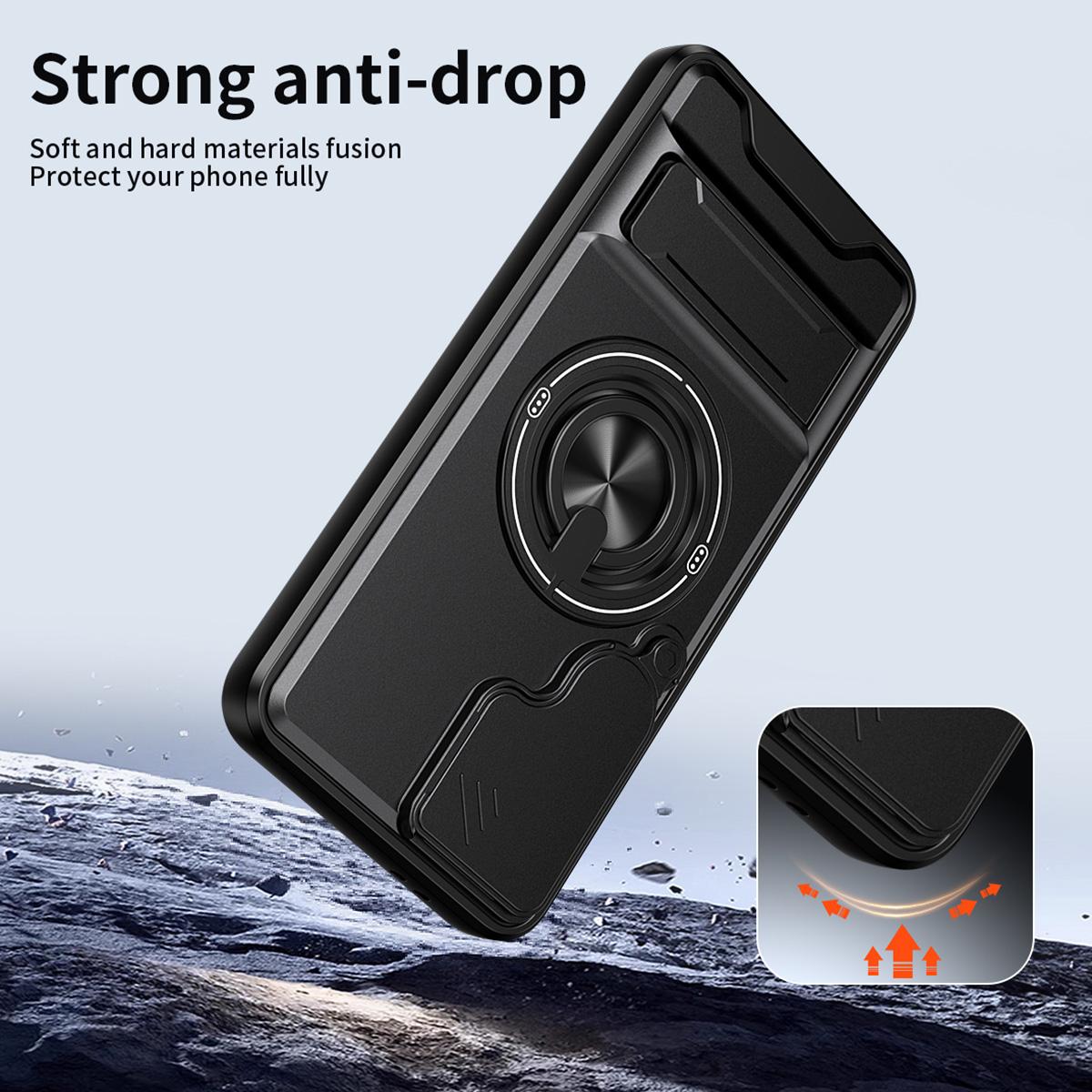 Samsung Galaxy S24 FE 5G Multifunctional Magnetic Shockproof Phone Case with Sliding Lens Window Stand Cover