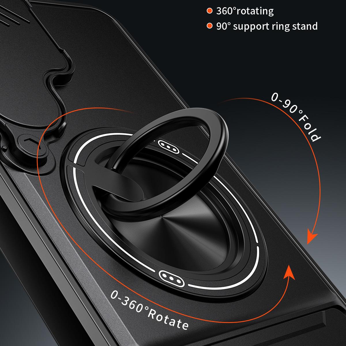 Samsung Galaxy S24 FE 5G Multifunctional Magnetic Shockproof Phone Case with Sliding Lens Window Stand Cover