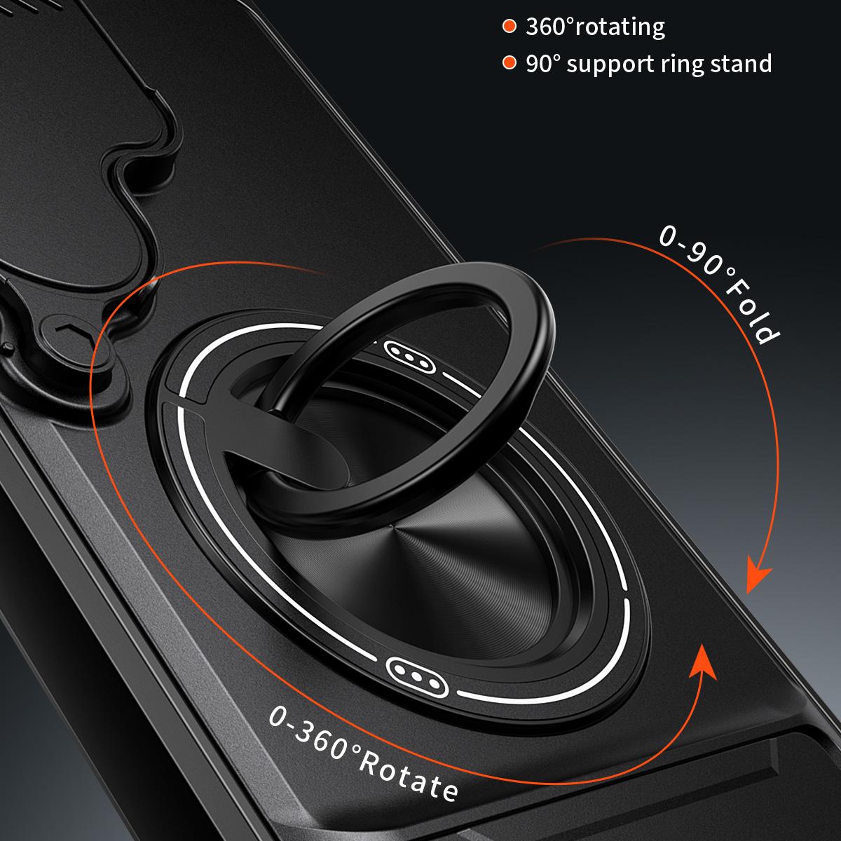 Samsung Galaxy S24 Ultra 5G Multifunctional Magnetic Shockproof Phone Case with Sliding Lens Window Stand Cover