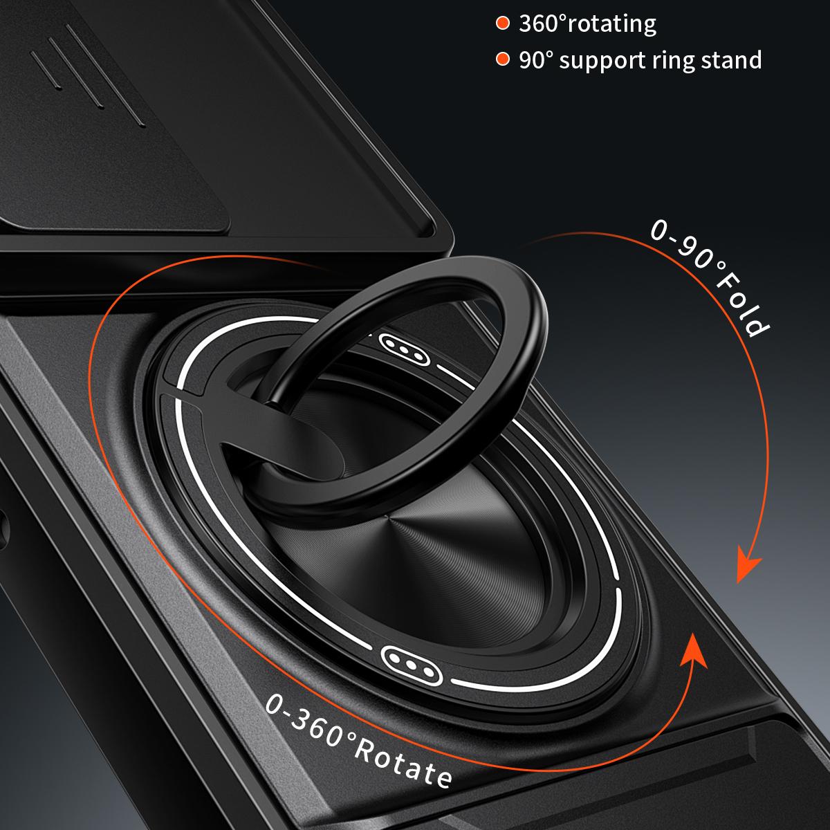 Motorola Moto G86 5G Multifunctional Magnetic Shockproof Phone Case with Sliding Lens Window Stand Cover