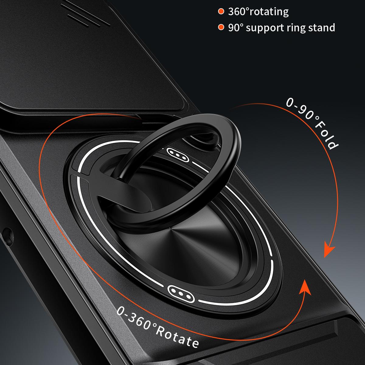 Motorola Edge 60 Pro Multifunctional Magnetic Shockproof Phone Case with Sliding Lens Window Stand Cover
