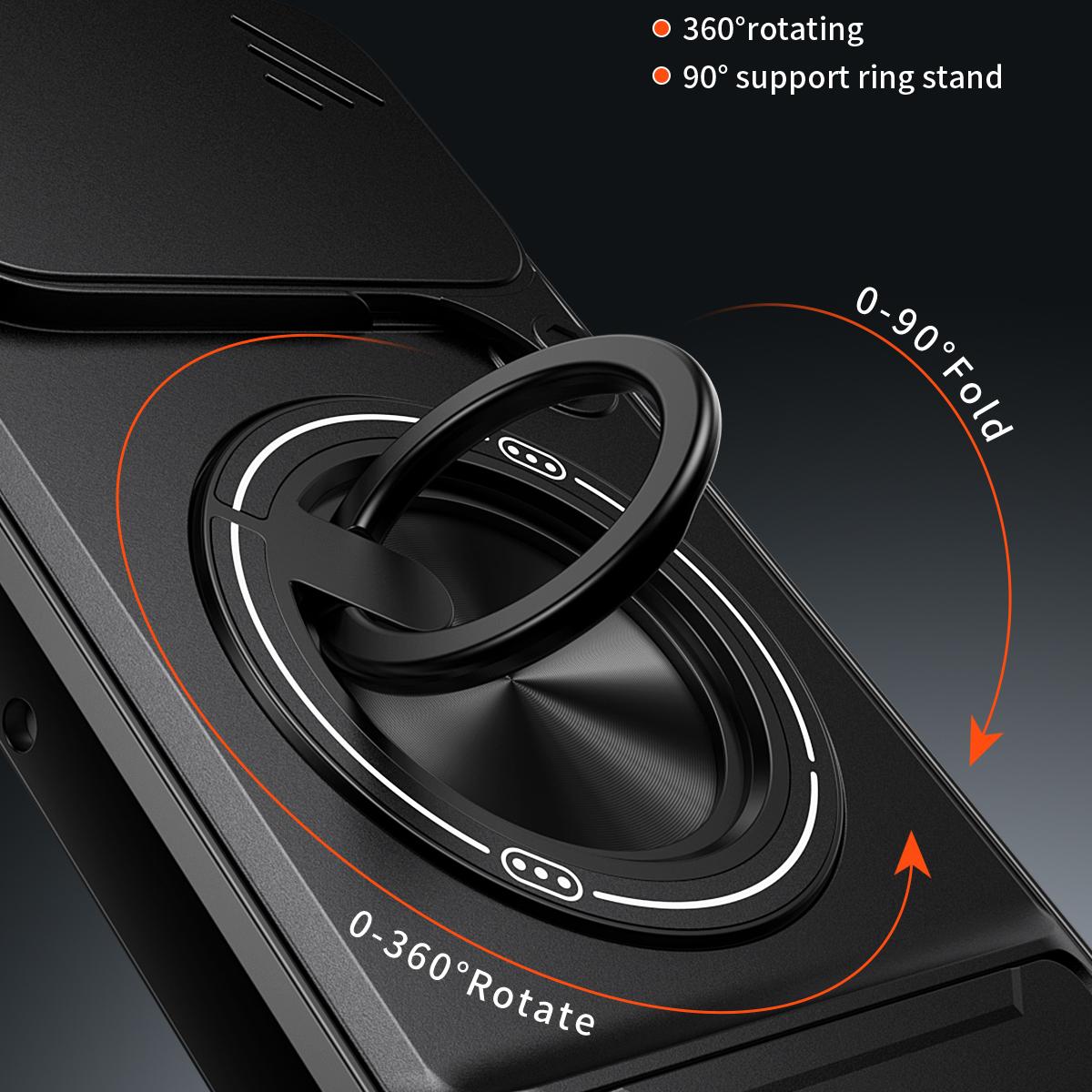 Motorola Edge 70 5G Multifunctional Magnetic Shockproof Phone Case with Sliding Lens Window Stand Cover