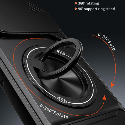 Motorola Edge 70 5G Multifunctional Magnetic Shockproof Phone Case with Sliding Lens Window Stand Cover