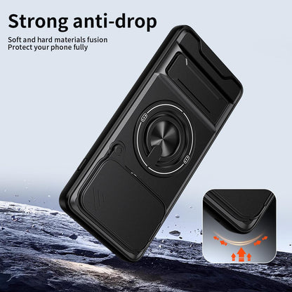 Motorola Edge 70 5G Multifunctional Magnetic Shockproof Phone Case with Sliding Lens Window Stand Cover