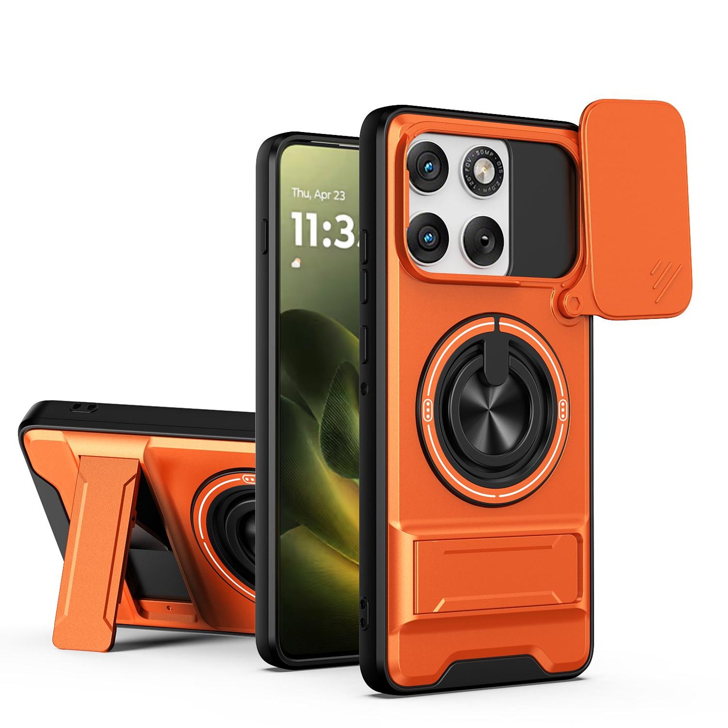 Motorola Edge 70 5G Multifunctional Magnetic Shockproof Phone Case with Sliding Lens Window Stand Cover
