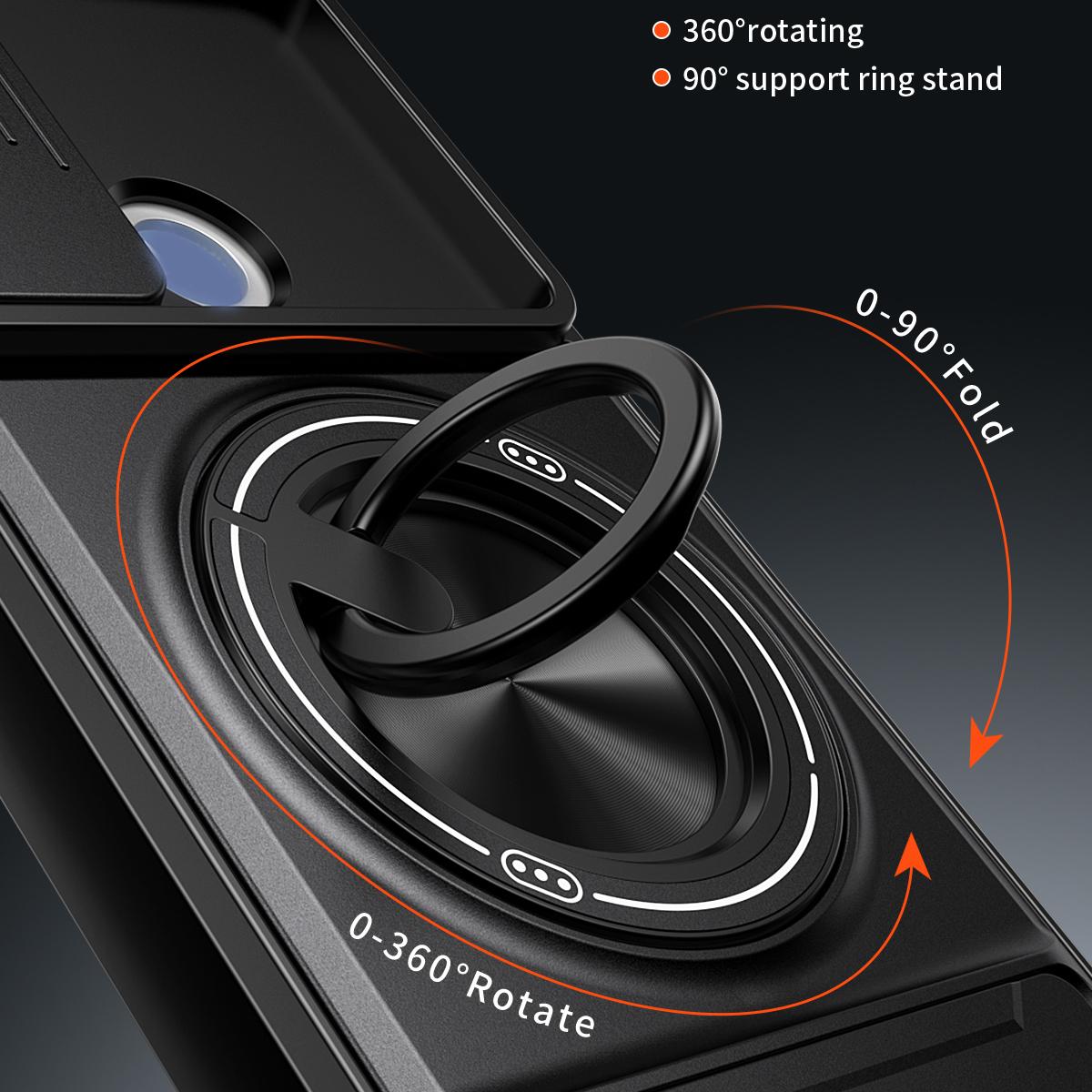 Motorola Moto G60 Multifunctional Magnetic Shockproof Phone Case with Sliding Lens Window Stand Cover