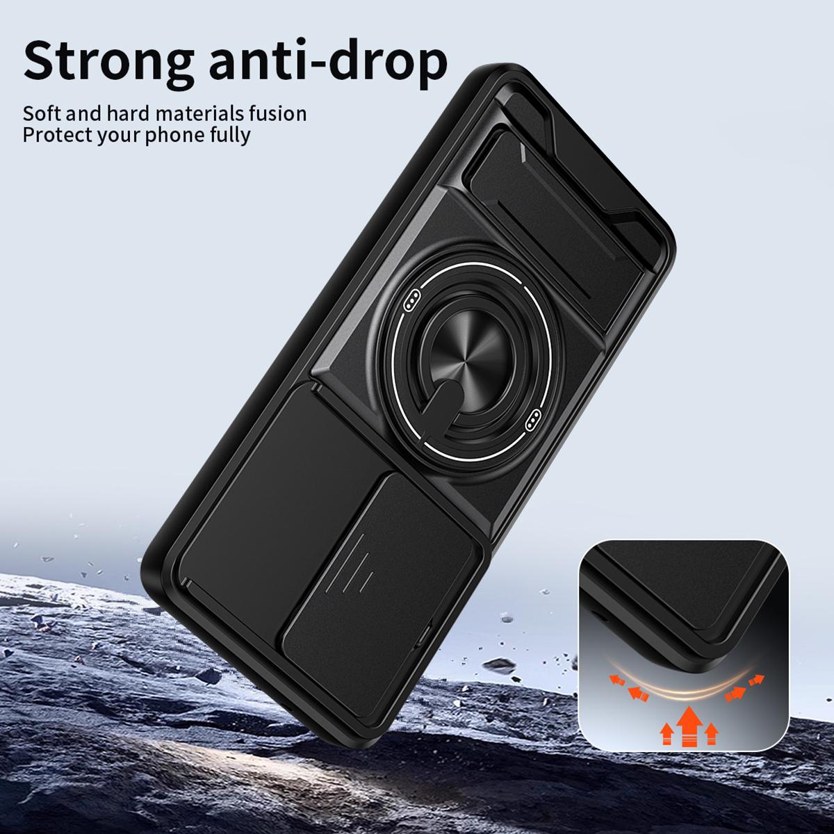 Motorola Moto G86 Power 5G Multifunctional Magnetic Shockproof Phone Case with Sliding Lens Window Stand Cover