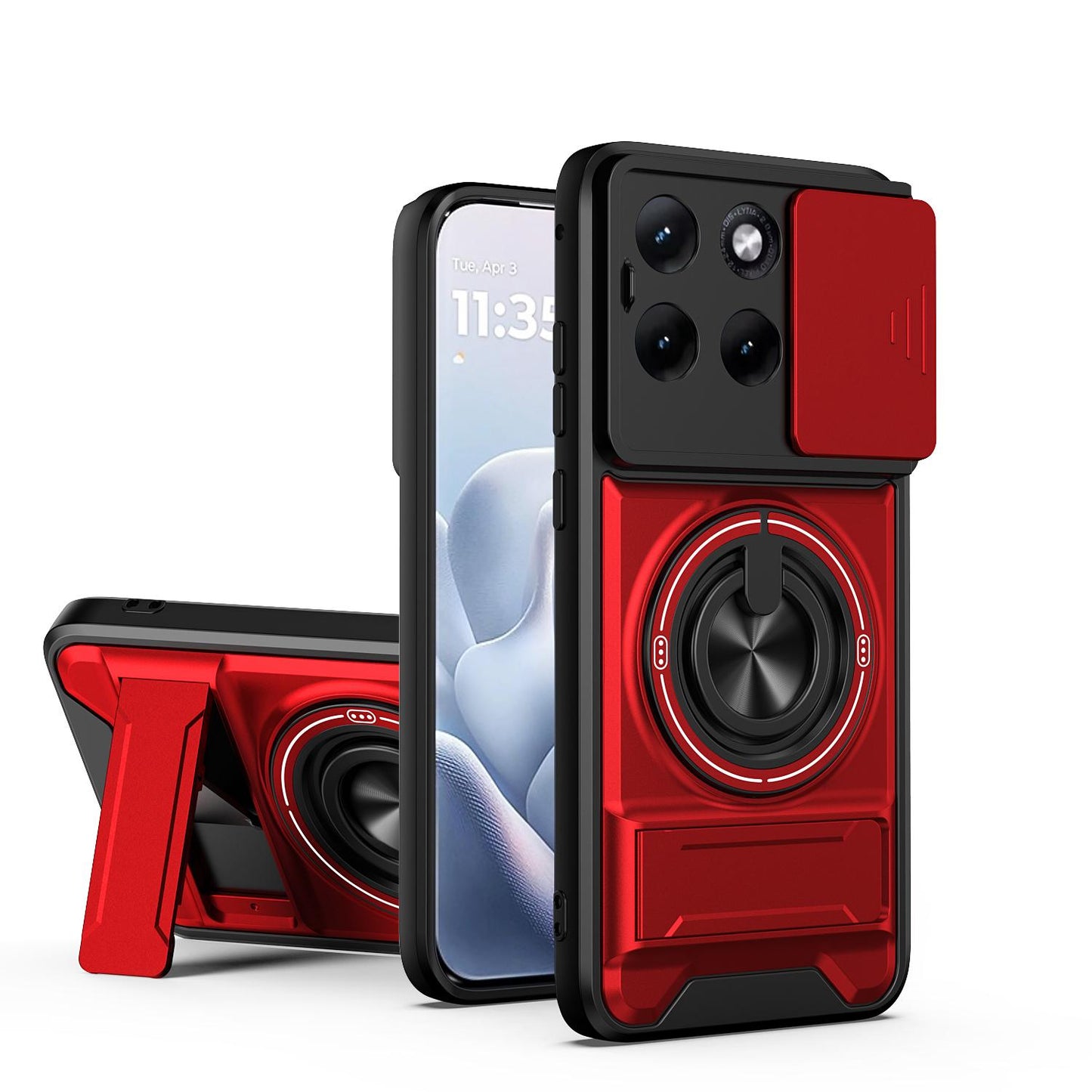 Motorola Edge 70 Fusion 5G Multifunctional Magnetic Shockproof Phone Case with Sliding Lens Window Stand Cover