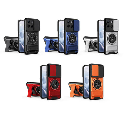 Motorola Edge 70 Fusion 5G Multifunctional Magnetic Shockproof Phone Case with Sliding Lens Window Stand Cover