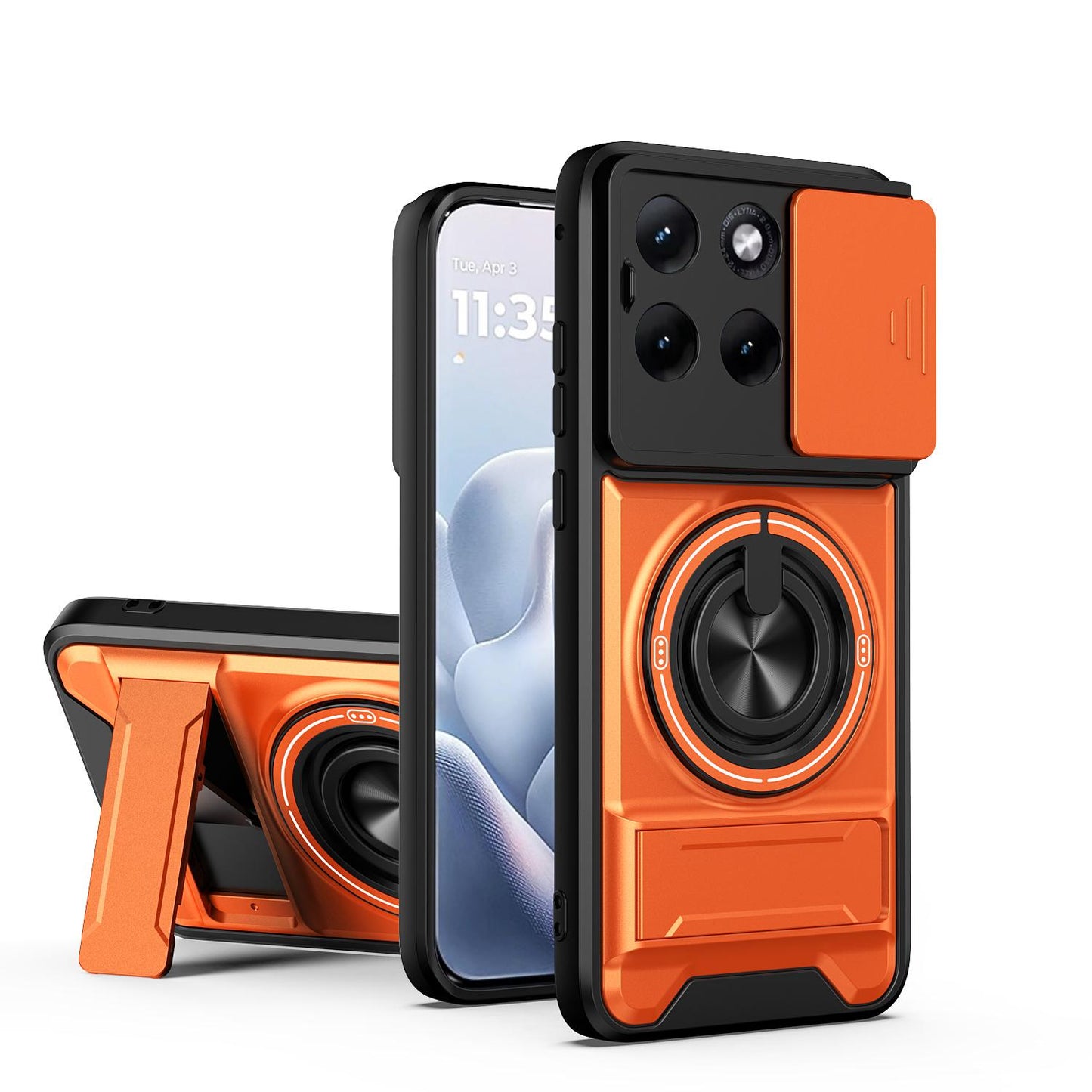 Motorola Edge 70 Fusion 5G Multifunctional Magnetic Shockproof Phone Case with Sliding Lens Window Stand Cover