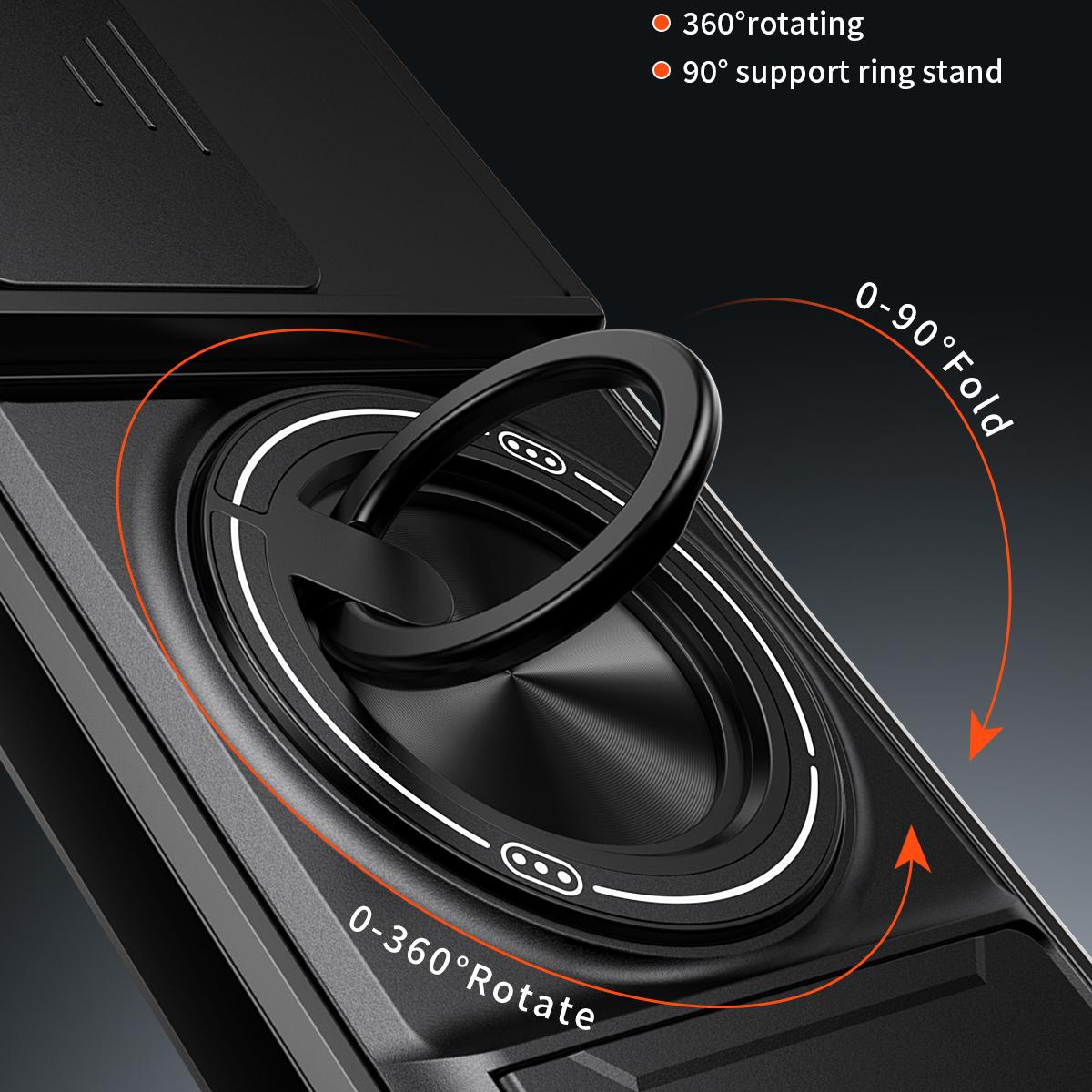 Motorola Edge 70 Fusion 5G Multifunctional Magnetic Shockproof Phone Case with Sliding Lens Window Stand Cover