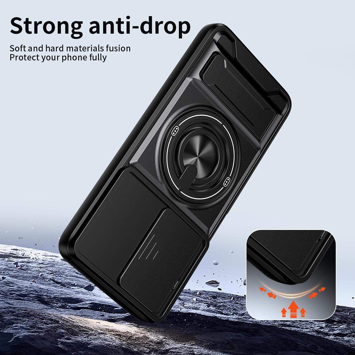 Motorola Moto G67 Power 5G Multifunctional Magnetic Shockproof Phone Case with Sliding Lens Window Stand Cover