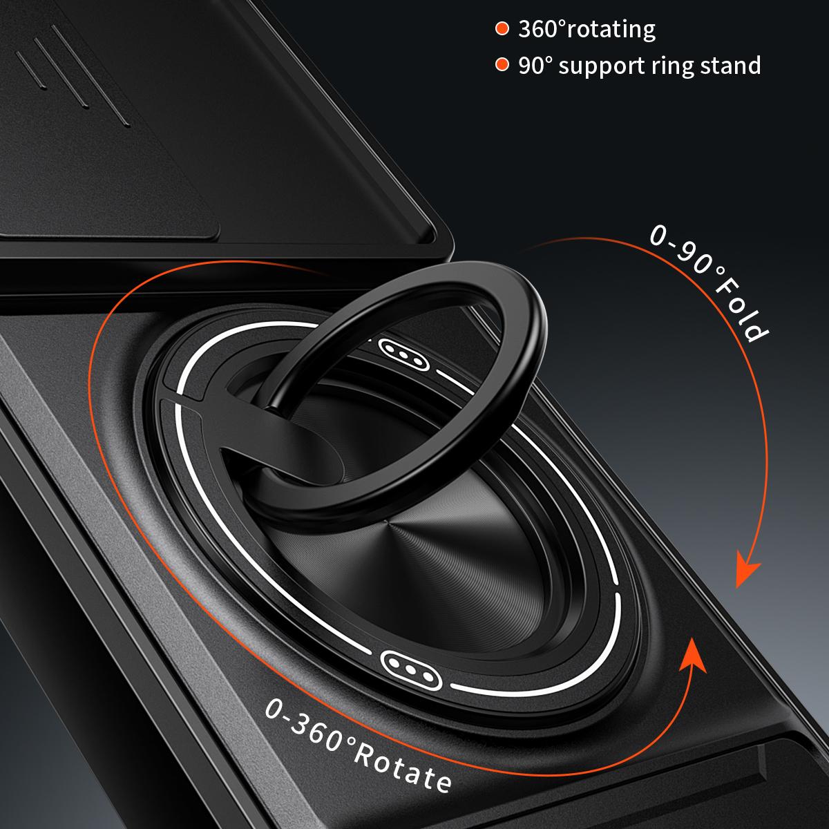 Motorola Moto G67 Power 5G Multifunctional Magnetic Shockproof Phone Case with Sliding Lens Window Stand Cover