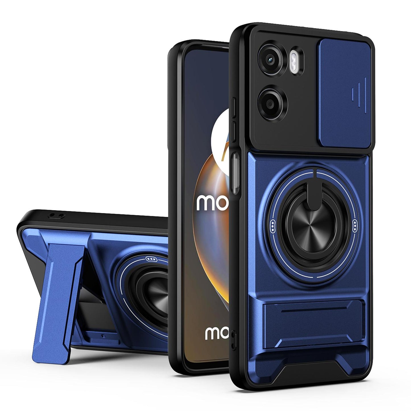 Motorola Moto G05 4G Multifunctional Magnetic Shockproof Phone Case with Sliding Lens Window Stand Cover