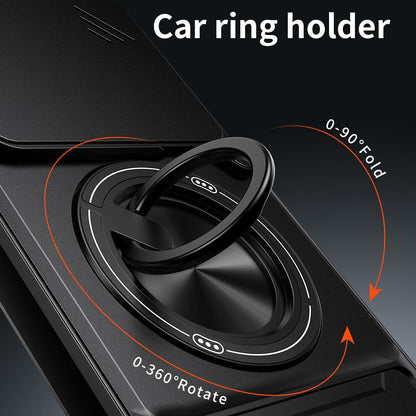 Motorola Edge 70 Pro Multifunctional Magnetic Shockproof Phone Case with Sliding Lens Window Stand Cover