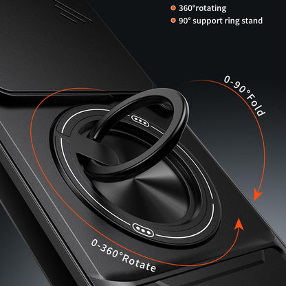 Motorola Signature 5G Multifunctional Magnetic Shockproof Phone Case with Sliding Lens Window Stand Cover