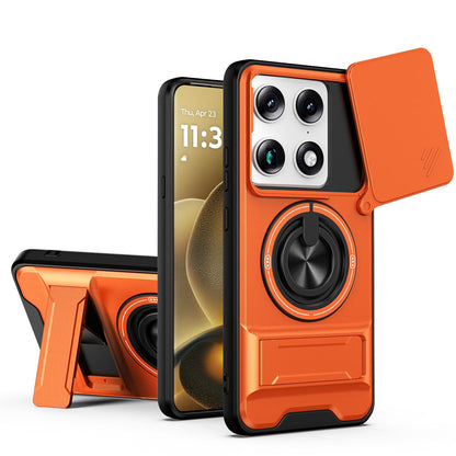 Motorola Signature 5G Multifunctional Magnetic Shockproof Phone Case with Sliding Lens Window Stand Cover