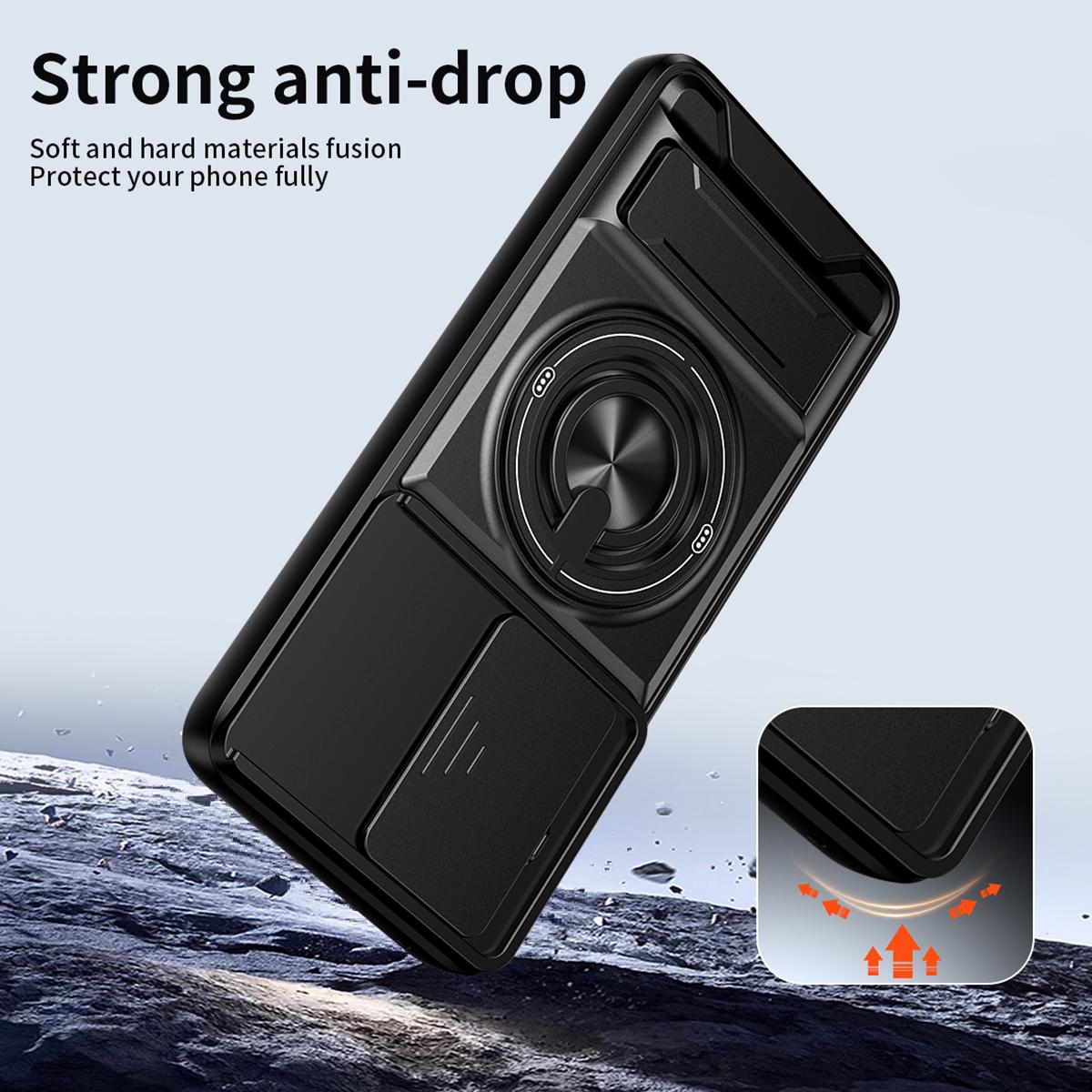 Motorola Moto G37 Power 5G Multifunctional Magnetic Shockproof Phone Case with Sliding Lens Window Stand Cover
