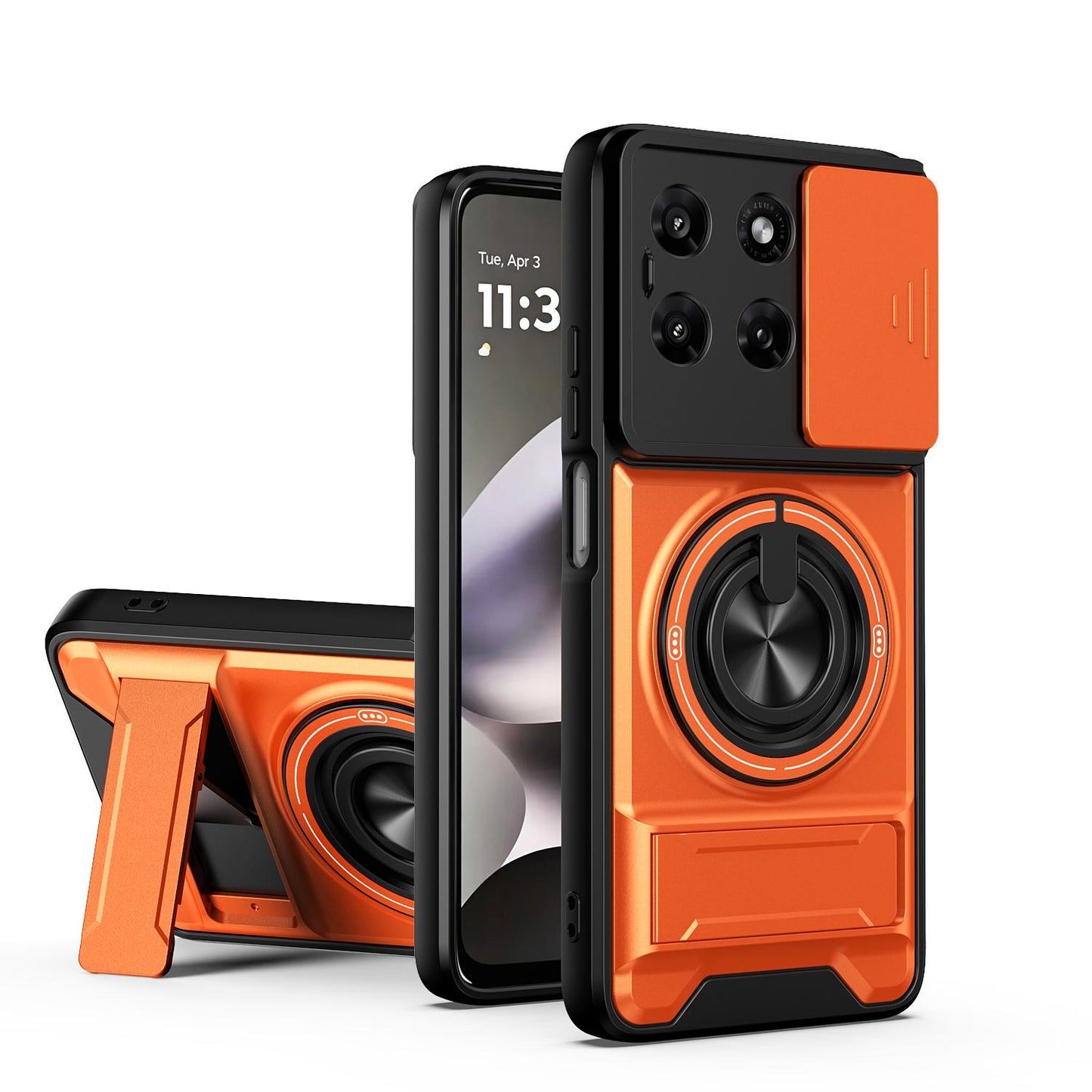 Motorola Moto G37 Power 5G Multifunctional Magnetic Shockproof Phone Case with Sliding Lens Window Stand Cover