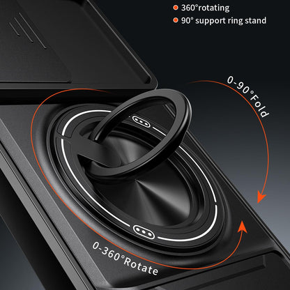 Samsung Galaxy A15 5G Multifunctional Magnetic Shockproof Phone Case with Sliding Lens Window Stand Cover