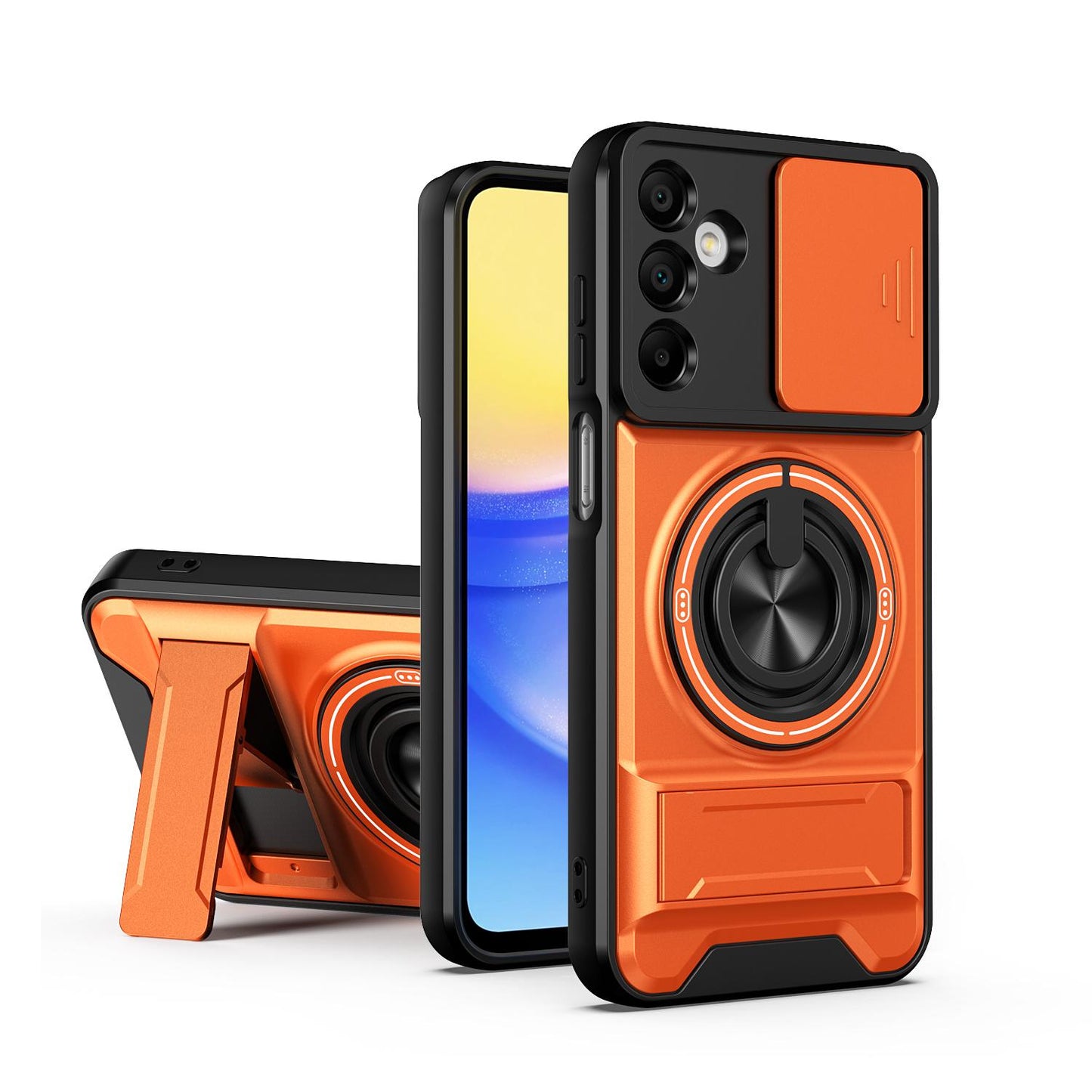 Samsung Galaxy A15 5G Multifunctional Magnetic Shockproof Phone Case with Sliding Lens Window Stand Cover