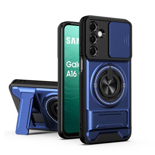 Samsung Galaxy A16 5G Multifunctional Magnetic Shockproof Phone Case with Sliding Lens Window Stand Cover