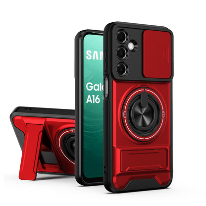 Samsung Galaxy A16 5G Multifunctional Magnetic Shockproof Phone Case with Sliding Lens Window Stand Cover