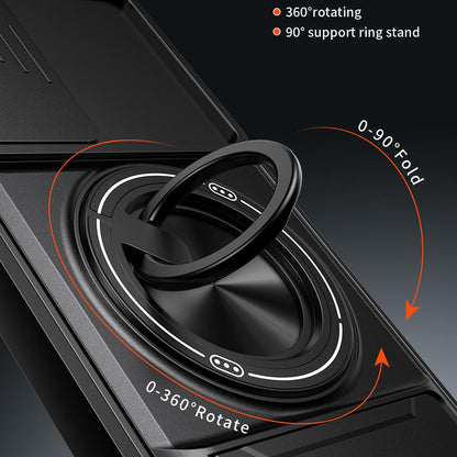 Samsung Galaxy A25 5G Multifunctional Magnetic Shockproof Phone Case with Sliding Lens Window Stand Cover