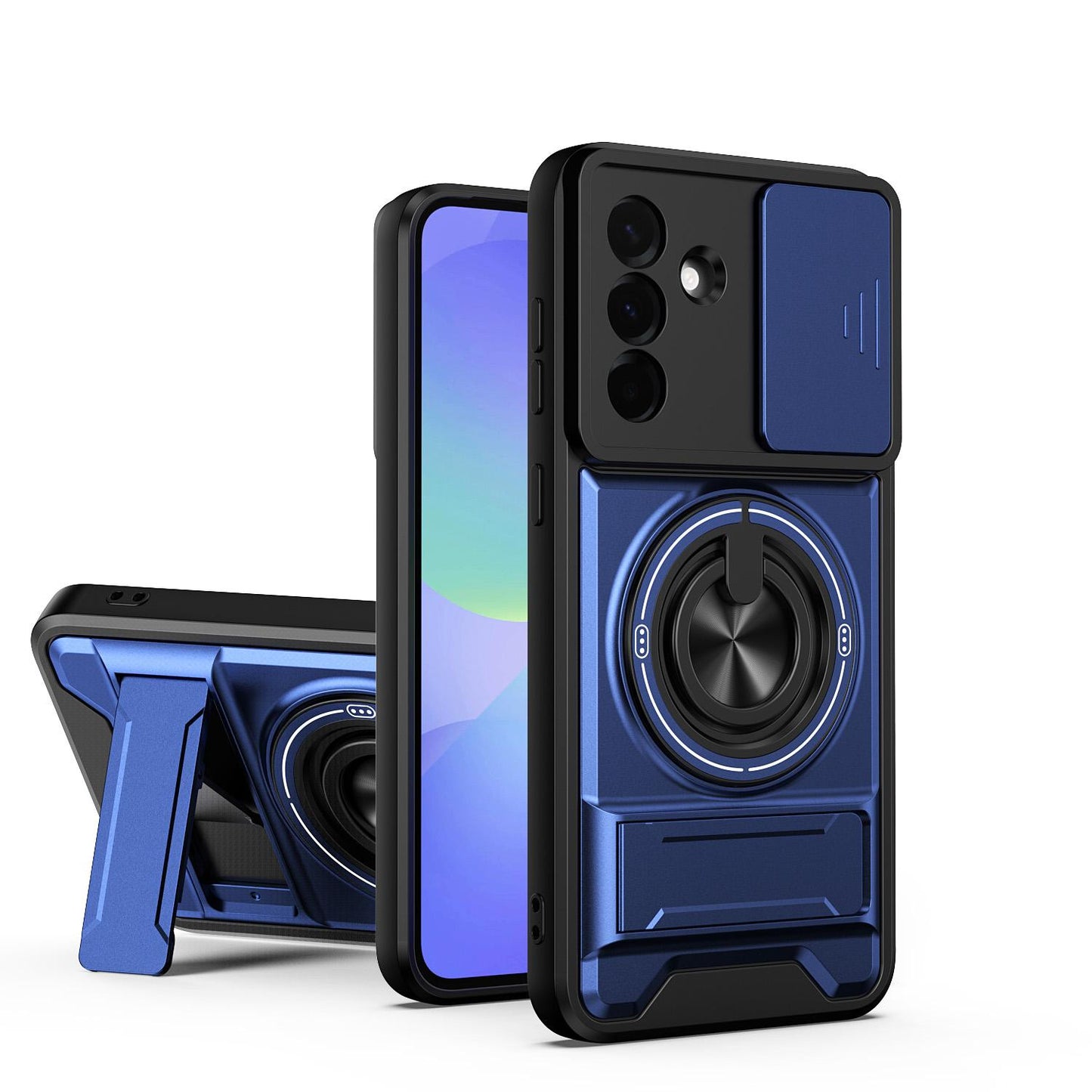 Samsung Galaxy A36 5G Multifunctional Magnetic Shockproof Phone Case with Sliding Lens Window Stand Cover