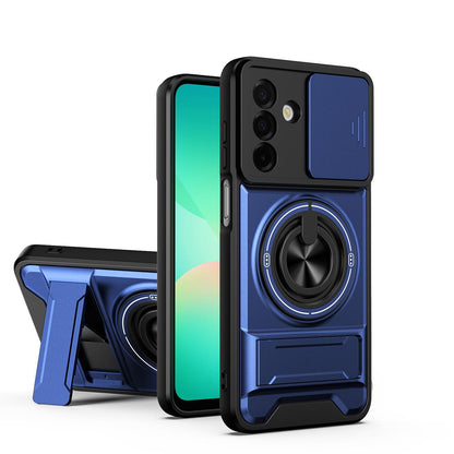 Samsung Galaxy A26 5G Multifunctional Magnetic Shockproof Phone Case with Sliding Lens Window Stand Cover