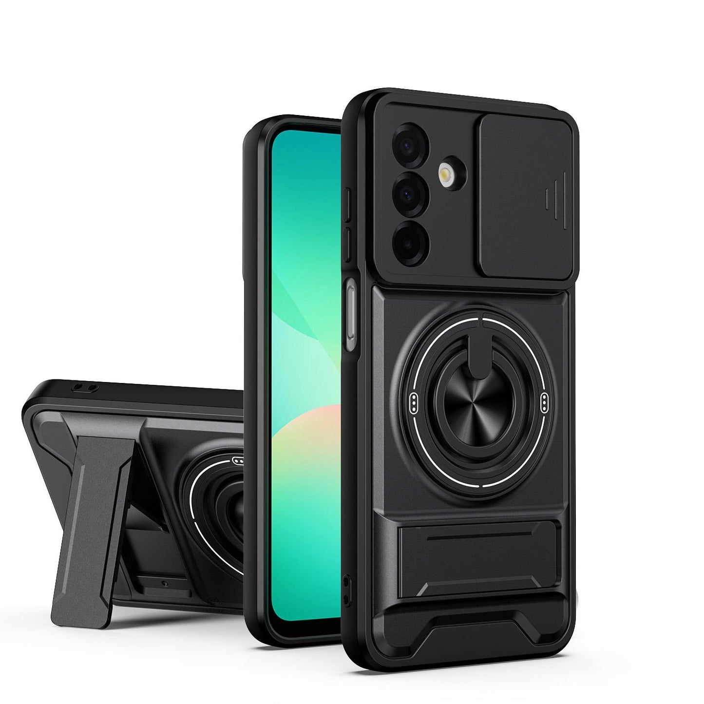 Samsung Galaxy A26 5G Multifunctional Magnetic Shockproof Phone Case with Sliding Lens Window Stand Cover