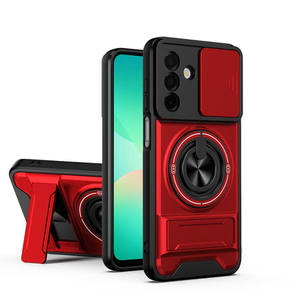 Samsung Galaxy A26 5G Multifunctional Magnetic Shockproof Phone Case with Sliding Lens Window Stand Cover
