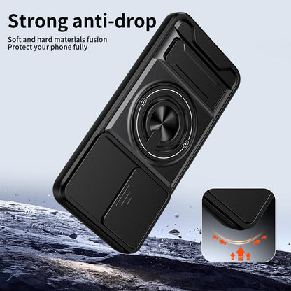 Samsung Galaxy A26 5G Multifunctional Magnetic Shockproof Phone Case with Sliding Lens Window Stand Cover