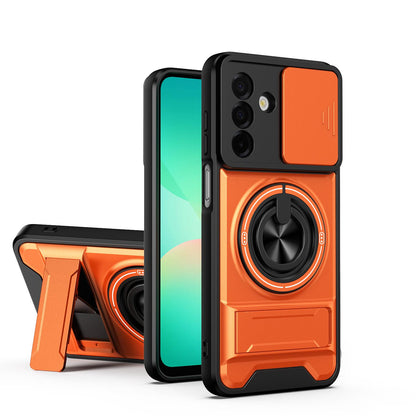 Samsung Galaxy A26 5G Multifunctional Magnetic Shockproof Phone Case with Sliding Lens Window Stand Cover