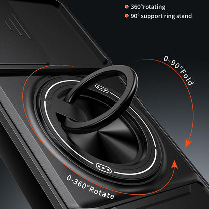 Samsung Galaxy A34 5G Multifunctional Magnetic Shockproof Phone Case with Sliding Lens Window Stand Cover
