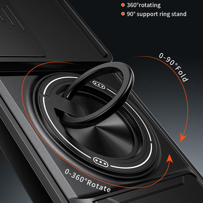 Samsung Galaxy A37 5G Multifunctional Magnetic Shockproof Phone Case with Sliding Lens Window Stand Cover