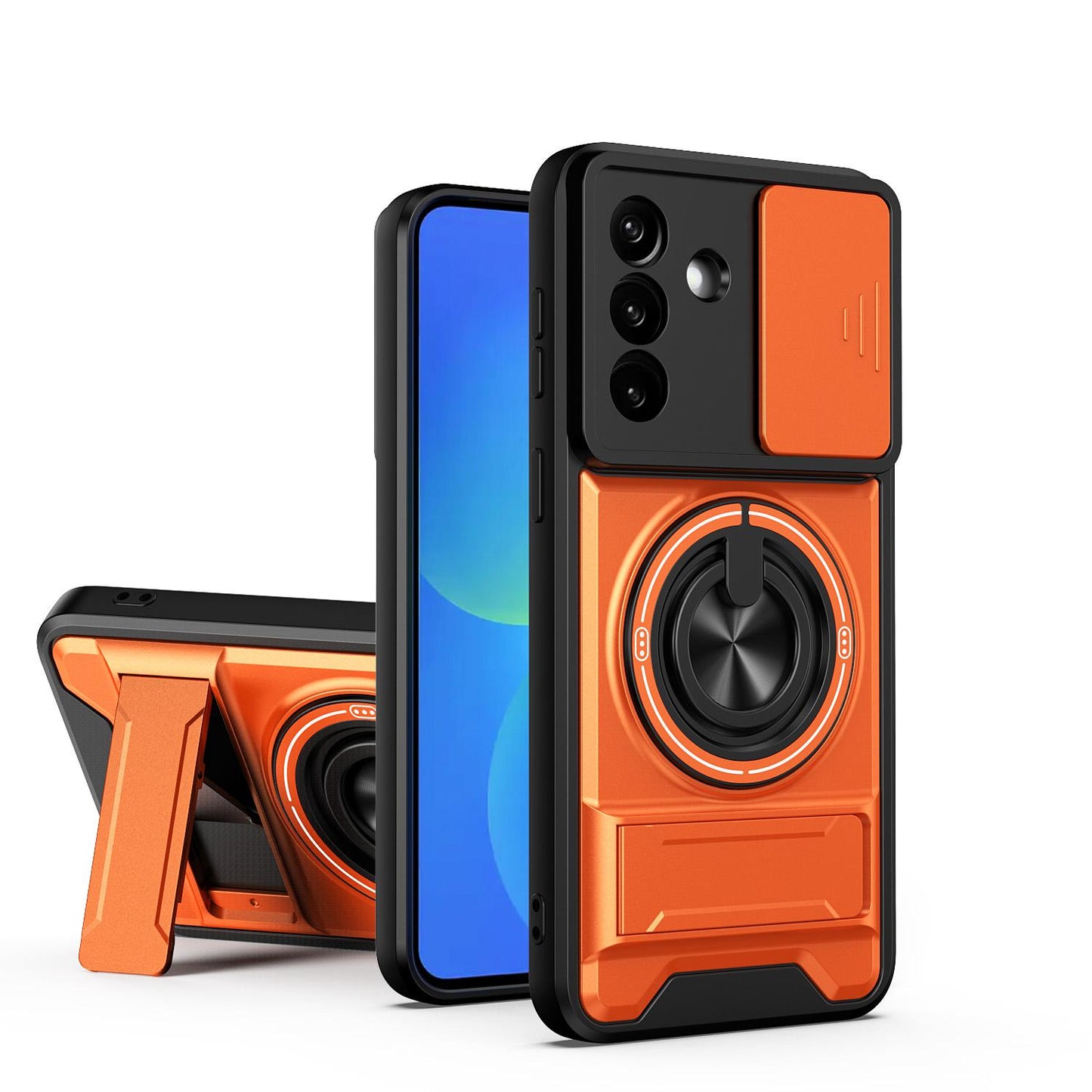 Samsung Galaxy A37 5G Multifunctional Magnetic Shockproof Phone Case with Sliding Lens Window Stand Cover