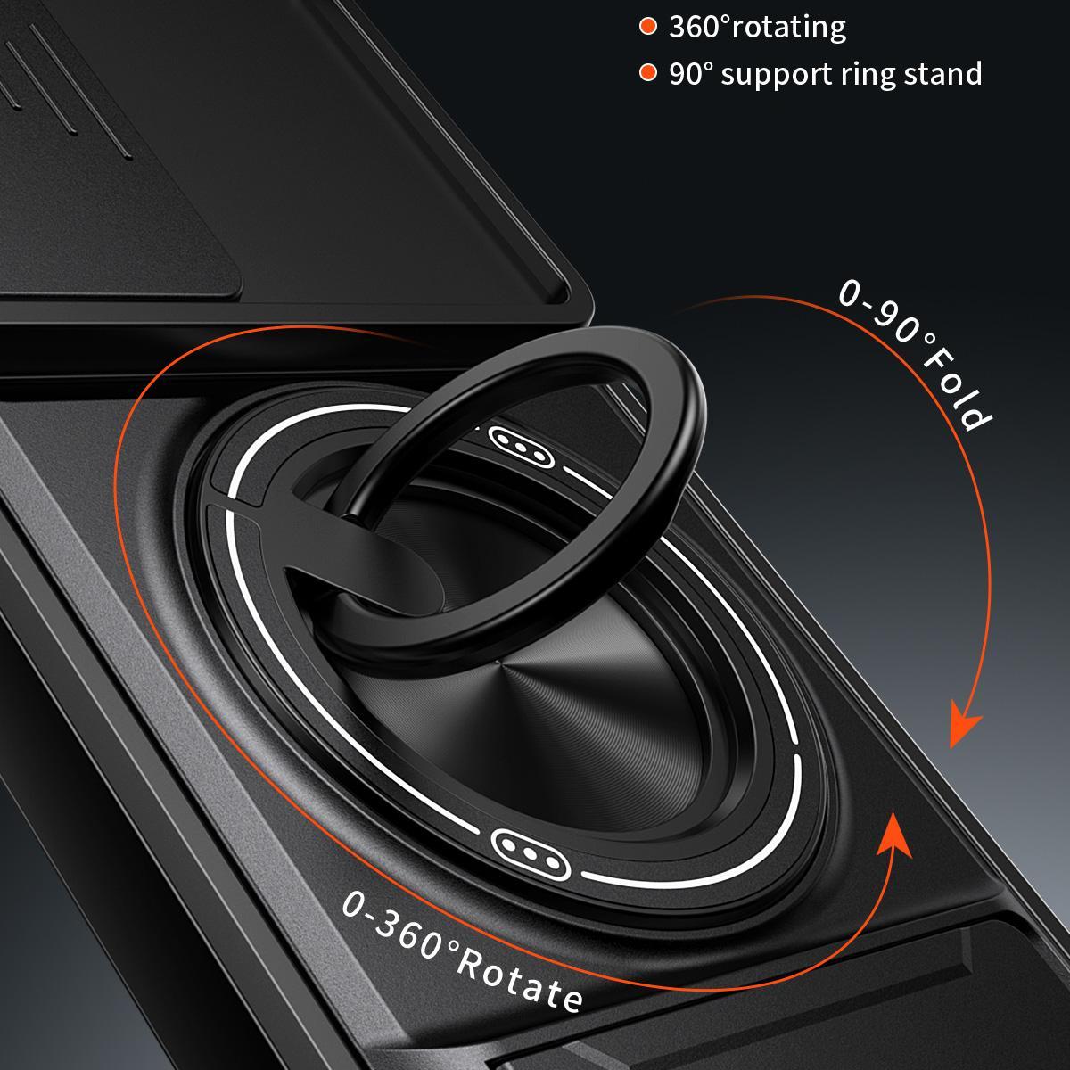 Samsung Galaxy A27 5G Multifunctional Magnetic Shockproof Phone Case with Sliding Lens Window Stand Cover