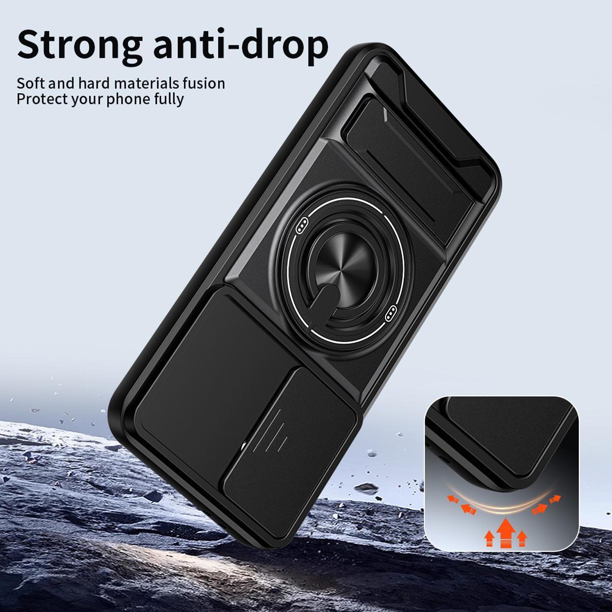 Samsung Galaxy A27 5G Multifunctional Magnetic Shockproof Phone Case with Sliding Lens Window Stand Cover