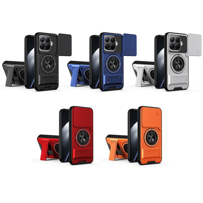 Xiaomi 15T Pro 5G Multifunctional Magnetic Shockproof Phone Case with Sliding Lens Window Stand Cover