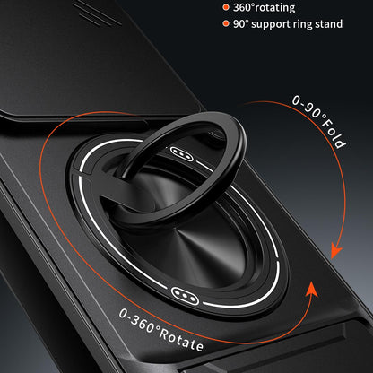 Xiaomi 15T Pro 5G Multifunctional Magnetic Shockproof Phone Case with Sliding Lens Window Stand Cover