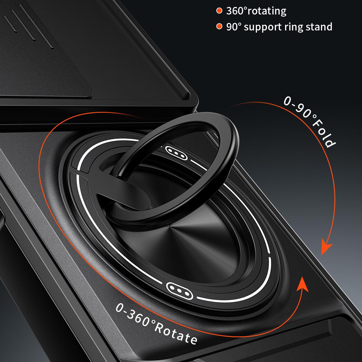 Xiaomi Poco M7 4G 169mm Multifunctional Magnetic Shockproof Phone Case with Sliding Lens Window Stand Cover