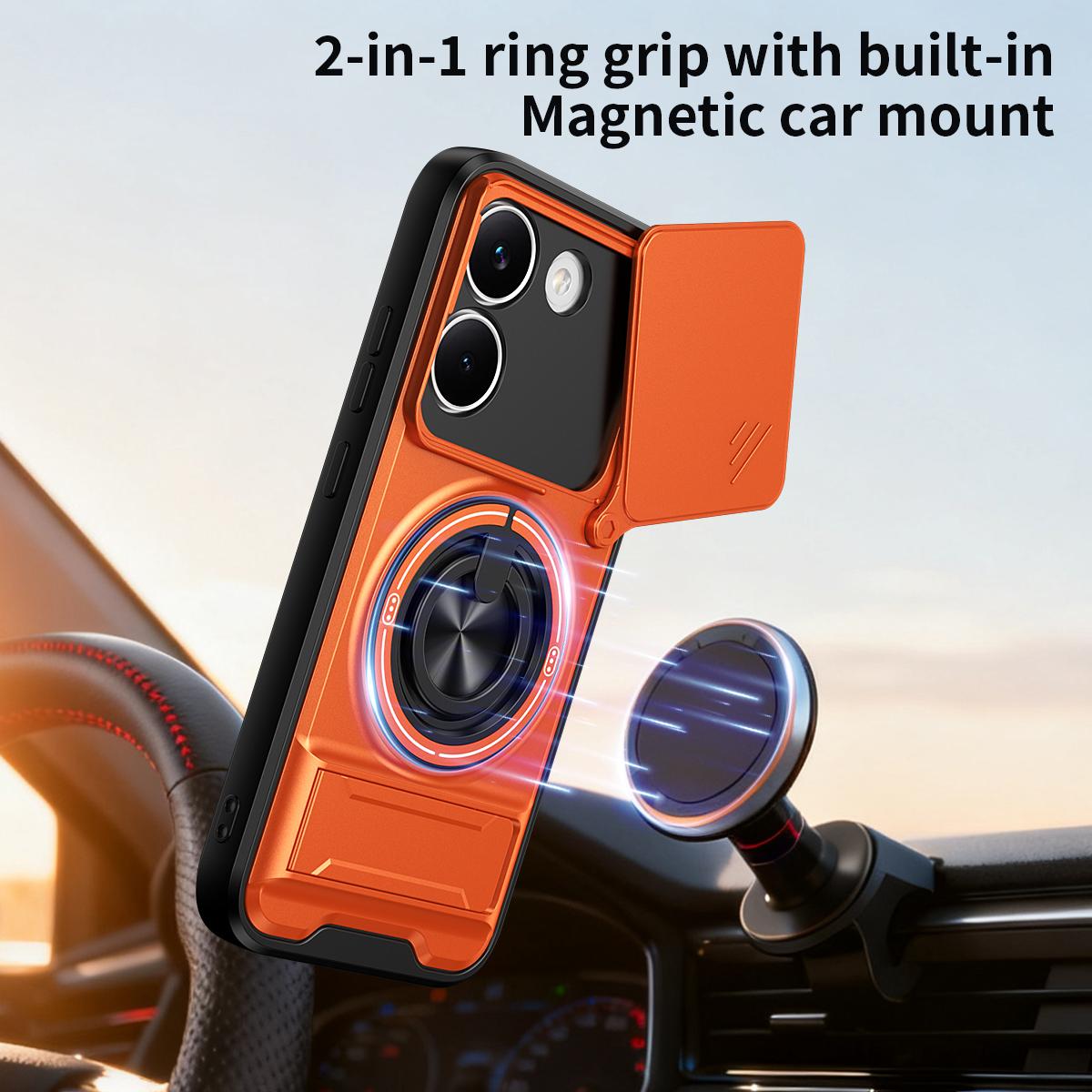 Xiaomi Poco X8 Pro 5G Multifunctional Magnetic Shockproof Phone Case with Sliding Lens Window Stand Cover