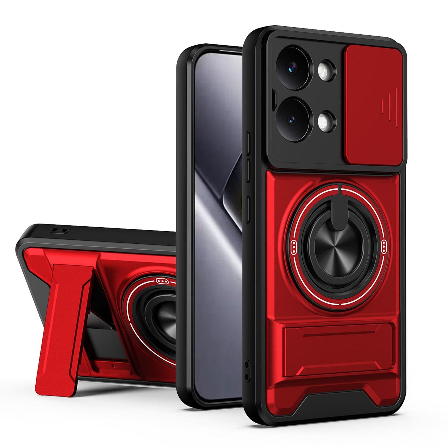 Xiaomi Poco X8 Pro Max 5G Multifunctional Magnetic Shockproof Phone Case with Sliding Lens Window Stand Cover