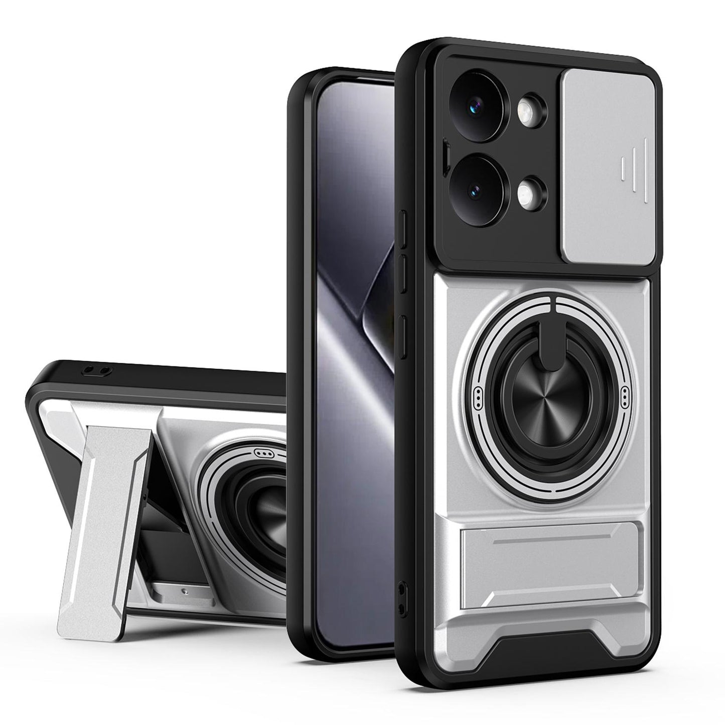 Xiaomi Poco X8 Pro Max 5G Multifunctional Magnetic Shockproof Phone Case with Sliding Lens Window Stand Cover
