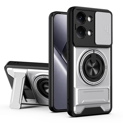 Xiaomi Poco X8 Pro Max 5G Multifunctional Magnetic Shockproof Phone Case with Sliding Lens Window Stand Cover