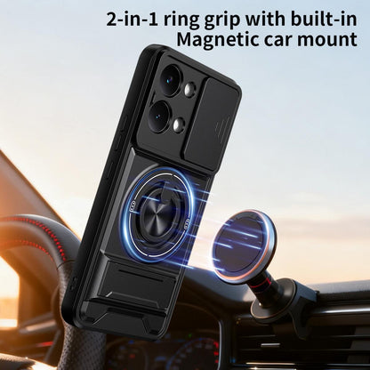 Xiaomi Poco X8 Pro Max 5G Multifunctional Magnetic Shockproof Phone Case with Sliding Lens Window Stand Cover