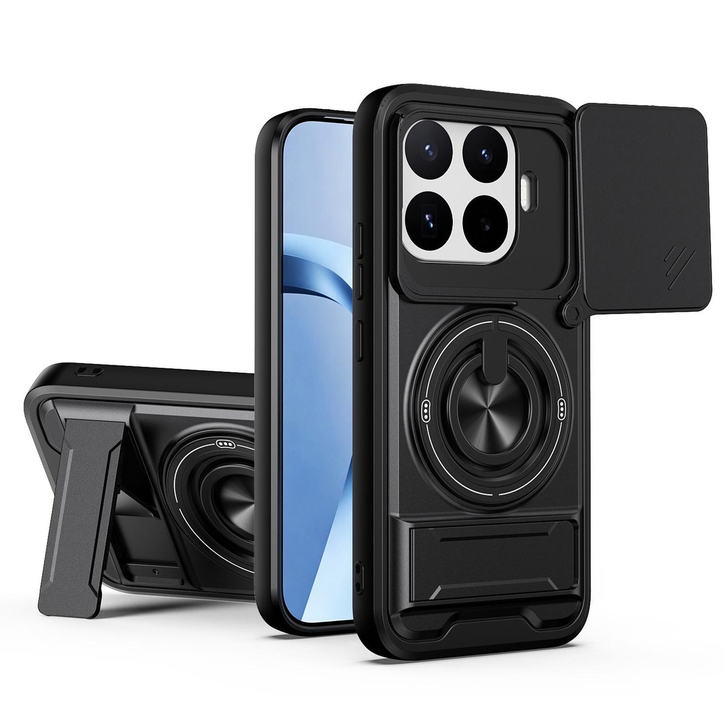 Xiaomi 17T Pro 5G Multifunctional Magnetic Shockproof Phone Case with Sliding Lens Window Stand Cover